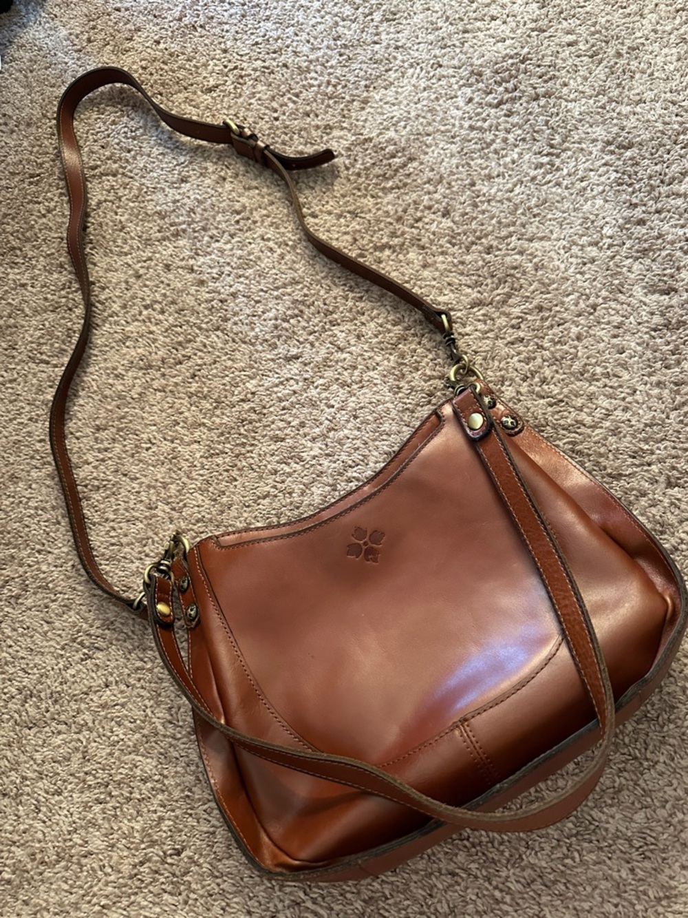 Patricia Nash Caletta Hobo Crossbody
Bag - Cognac Leather